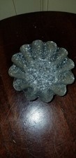 ANTIQUE GRAY SPECKLED GRANITEWARE FLUTED PAN CHILD'S DOLL TOY MINIATURE 2 5/8"