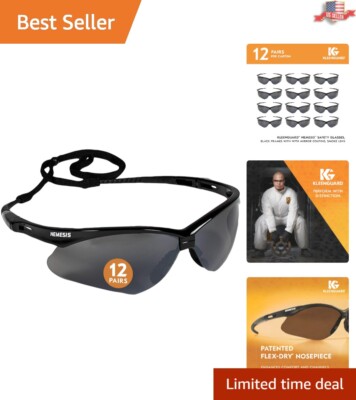 Stylish Black Frame Nemesis Safety Glasses for Unisex Eye Protection