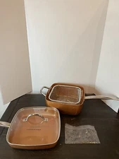 Copper Chef Skillet And Fryer With Basket And Lid