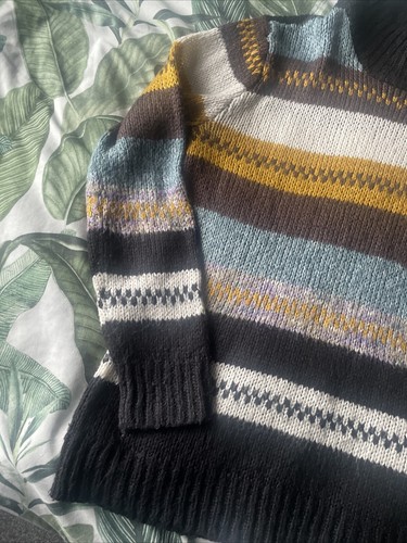 Joe Browns High Neck Knit Jumper Size 10 Stripes Sweatshirt - Picture 4 of 7