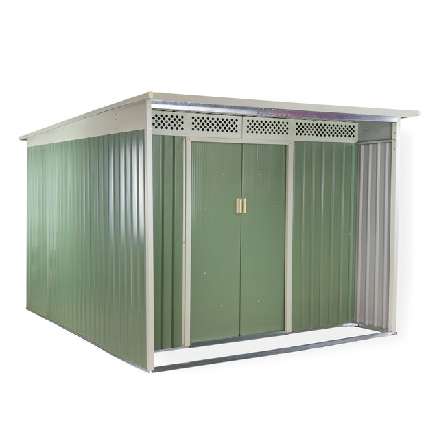 Dema Metall Geratehaus Gerateschuppen Gartenhaus Garten Schuppen Grun Beige Gunstig Kaufen Ebay