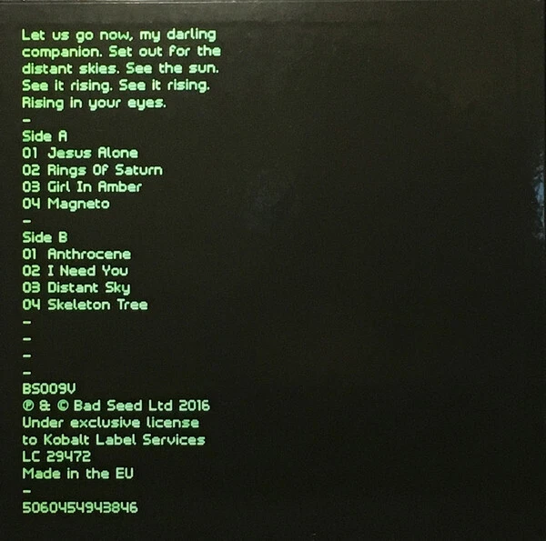 Nick Cave And The Bad Seeds Skeleton Tree Vinyl 2016 Import Brand New Sealed - Imagem 3 de 3