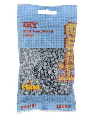 1000 Midi Bügelperlen - Grau 207-17 Ø 5 mm Hama Perlen Steckperlen Beads 