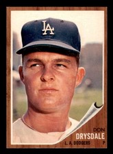 1962 Topps Baseball #340 Don Drysdale NM - NM/MT