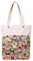 Japanese Style Cotton Canvas Bag Reusable Grocery Bag For Shopping Birds Japanese Style Cotton Canvas Bag Reusable Grocery Bag For Shopping Birds