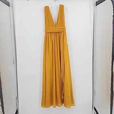 Lulus Heavenly Hues Marigold Yellow Maxi Dress Size S