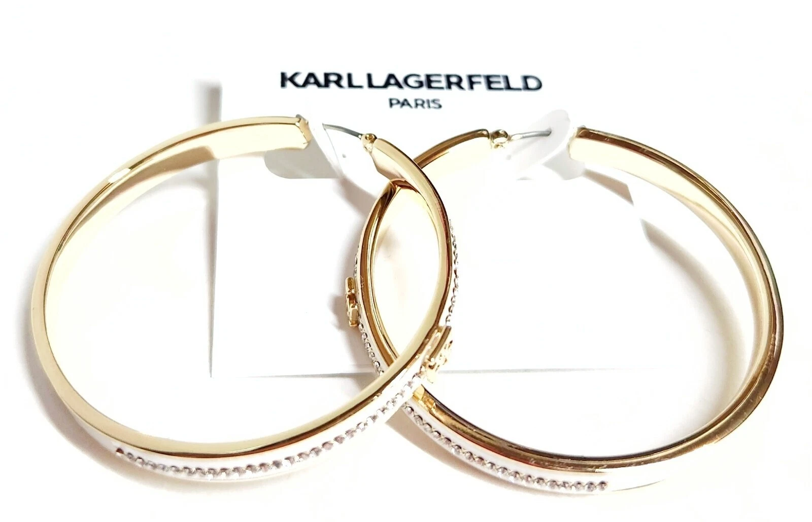 Aro de Esmalte Pendientes De Moda 14k Oro Blanco