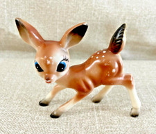 Vintage Big Eye Hard Plastic Deer Figurine Fawn Reindeer Christmas 1950  s