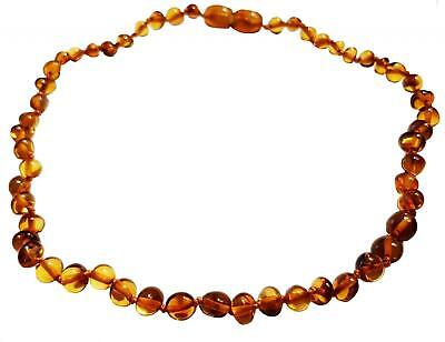 baroque beads 33 cm /13 inch cognac rounded Baltic amber baby necklace 