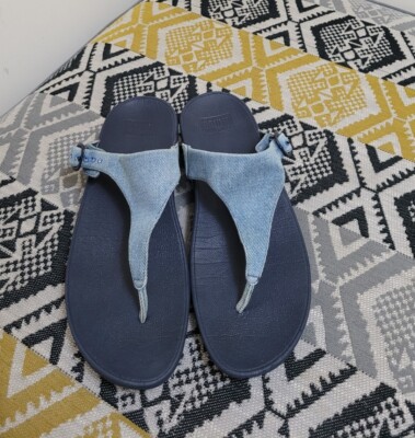 Womens Adjustable Fitflop Toe Post Sandals Size EU 43 Light Blue Denim  UK