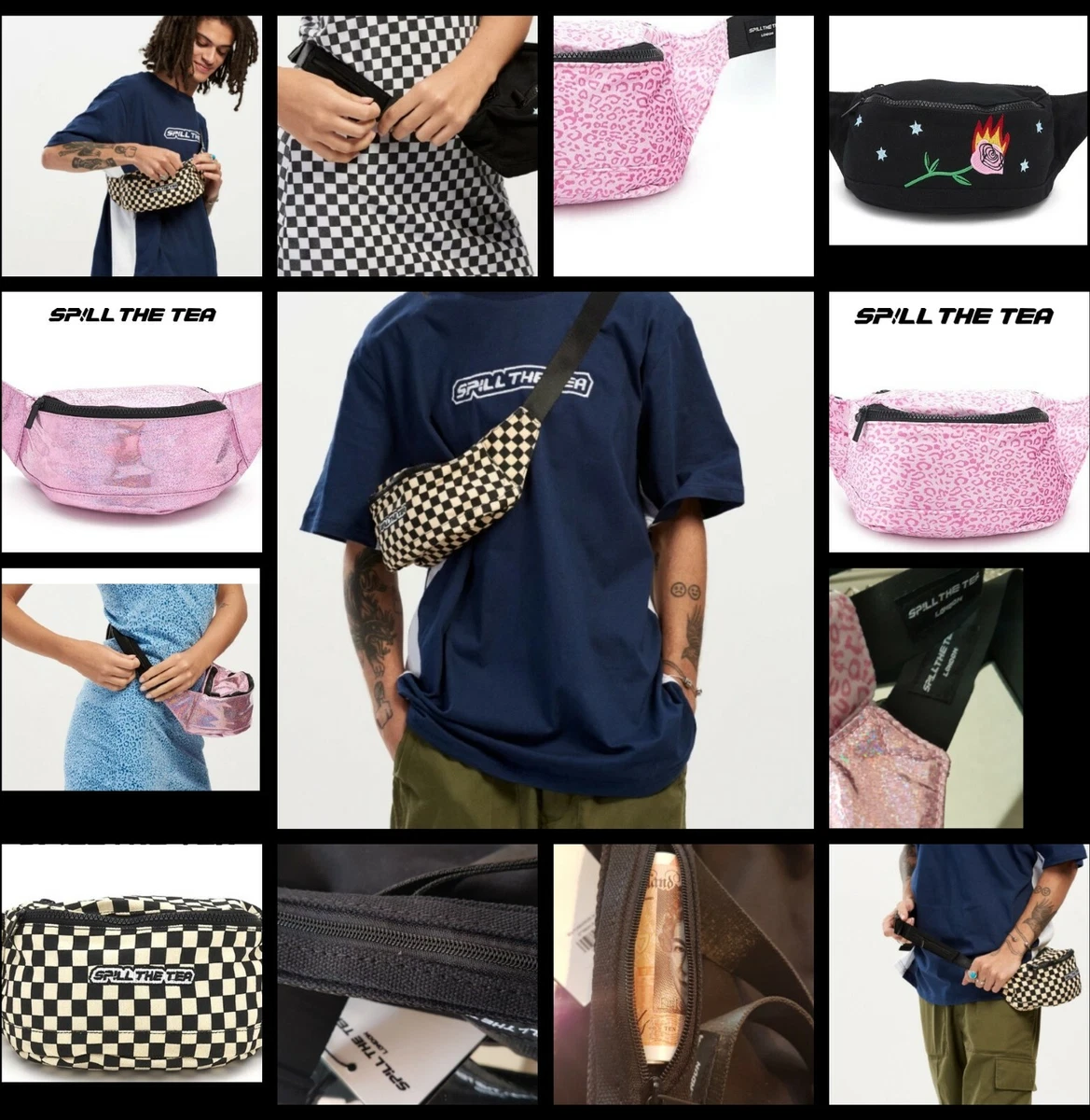 Retro Bum Bag Sling Fanny Pack Travel waist pouch Festival Theme park camping l