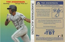 Tim Anderson CHICAGO WHITE SOX TOPPS 2019 THROWBACK 1970 FOOTBALL TBT 111 SP 735