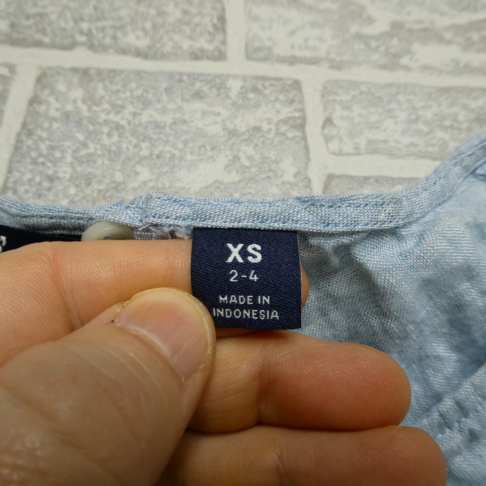 Top de lino Lands' End para mujer XS 2-4 azul túnica sin mangas transpirable ligero Foto 3 de 4