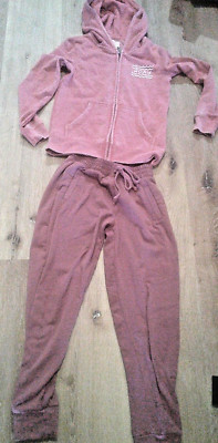 Roxy Girl Fleece  athletic set pants & Hoodie. pink. Size 8