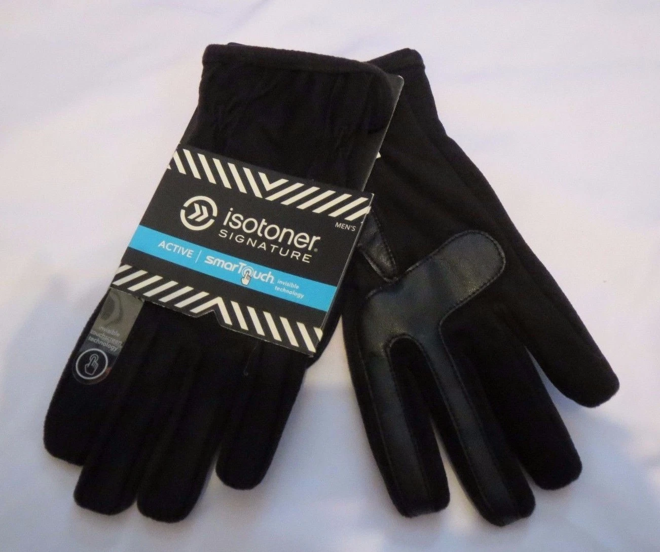 Isotoner Signature ACTIVE SmarTouch Black Gloves MSRP $55 Mens