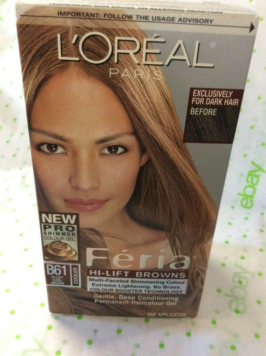 L'Oreal Feria Permanent Hair Colour, Cool, B61 Hi-Lift Brown 1 ea