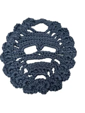 NEW handmade crocheted yarn blue skull table decor dollies