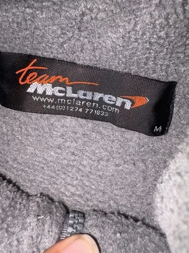 Vintage McLaren Mercedes F1 Fleece Jacket Grey Mens M Formula 1 Team Full Zip image 4