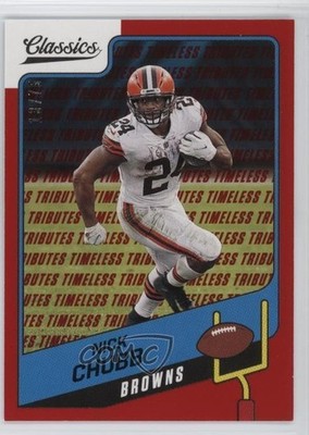 2021 Panini Classics Timeless Tributes Red 13/75 Nick Chubb #33 1n46