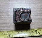 Vintage Letterpress Printing Block TV Television