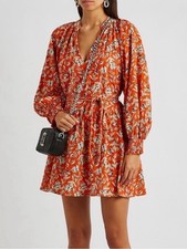 Alice + Olivia Lilian Floral Print Mini Dress Size 8 *Missing Belt*