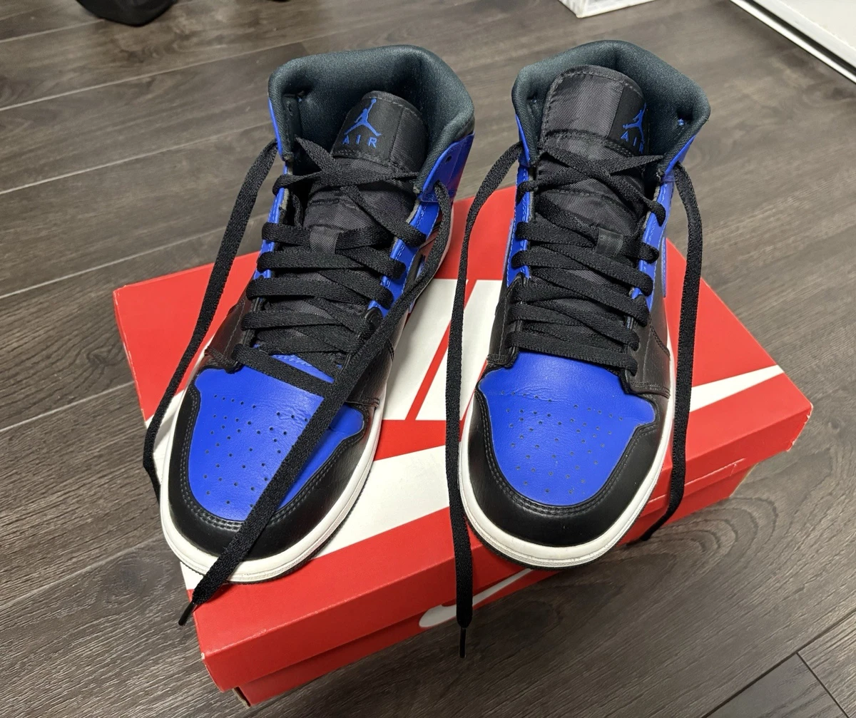 Jordan 1 Mid Black Hyper Royal for Sale | Authenticity Guaranteed
