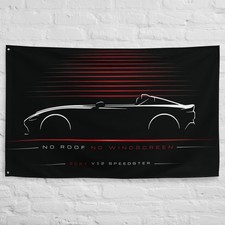 V12 Speedster 2021 Car Silhouette Flag 3x5 ft Garage Banner Man Cave Wall Decor