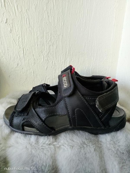Women Ecco Sandals Black Textile 37