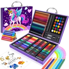 homicozy Art Supplies Kit for Kids Ages 4-12,Unicorn Art Case Coloring Set,Dr...