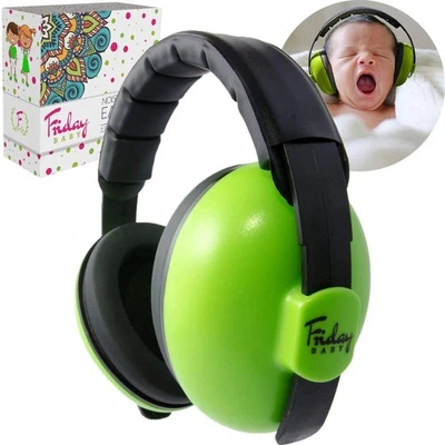 FRIDAY 7 CARE Baby Ear Protection Noise Cancelling Earmuffs for Ages 0-2+ ,Green. Friday-7care