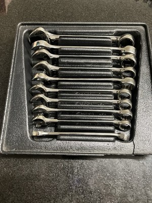 Snap On 10 Stck. 12-Punkt metrisch Flankenantrieb plus kurzer Kombi-Schraubenschlüssel-Set