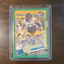 Panini Donruss 2023 Rated Rookie Broderick Jones Green Auto #385 Steelers
