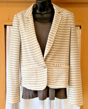 Anthropologie Cartonnier Gray  Cream Blazer Relaxed Jacket Sz. 6
