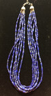 VTG. JAY KING DTR 925 6 STRAND BLUE LAPIS  BEAD NECKLACE 17/18" + EXTENDER — photo 3