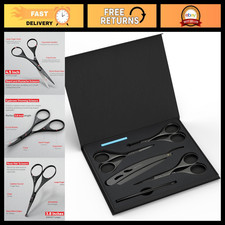 Premium Beard  Mustache Grooming Kit - Scissors, Straight Razor  Tweezers 6 P