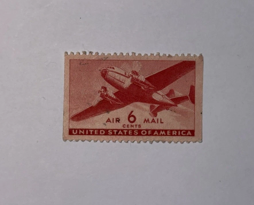 Rare USA 6¢ Air Mail Stamp Douglas DC-4 Aircraft Vintage United States MNH - Bild 3 von 4