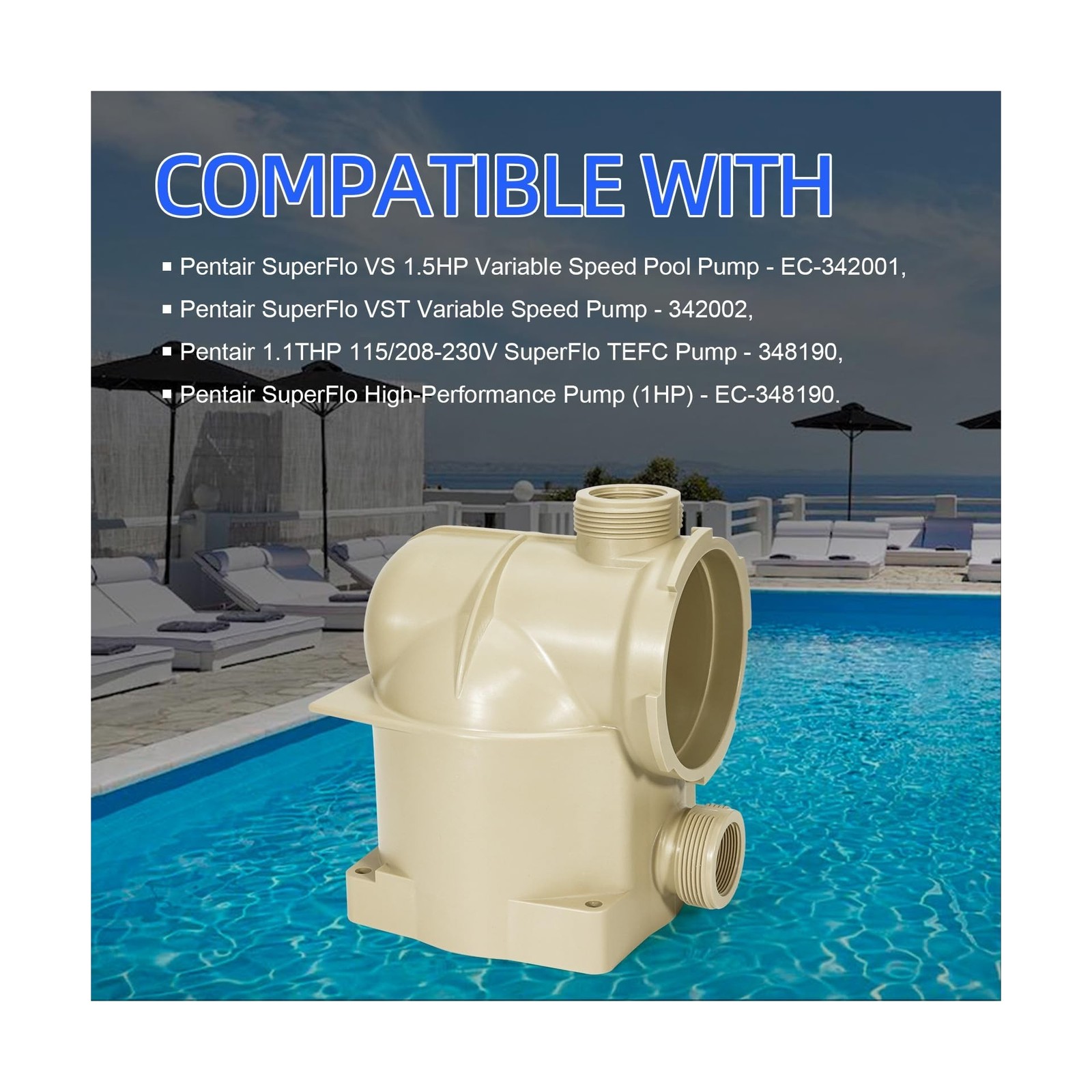 350089 Inground Pool and Spa Booster Pump Body Housing Compatible with Pentai...