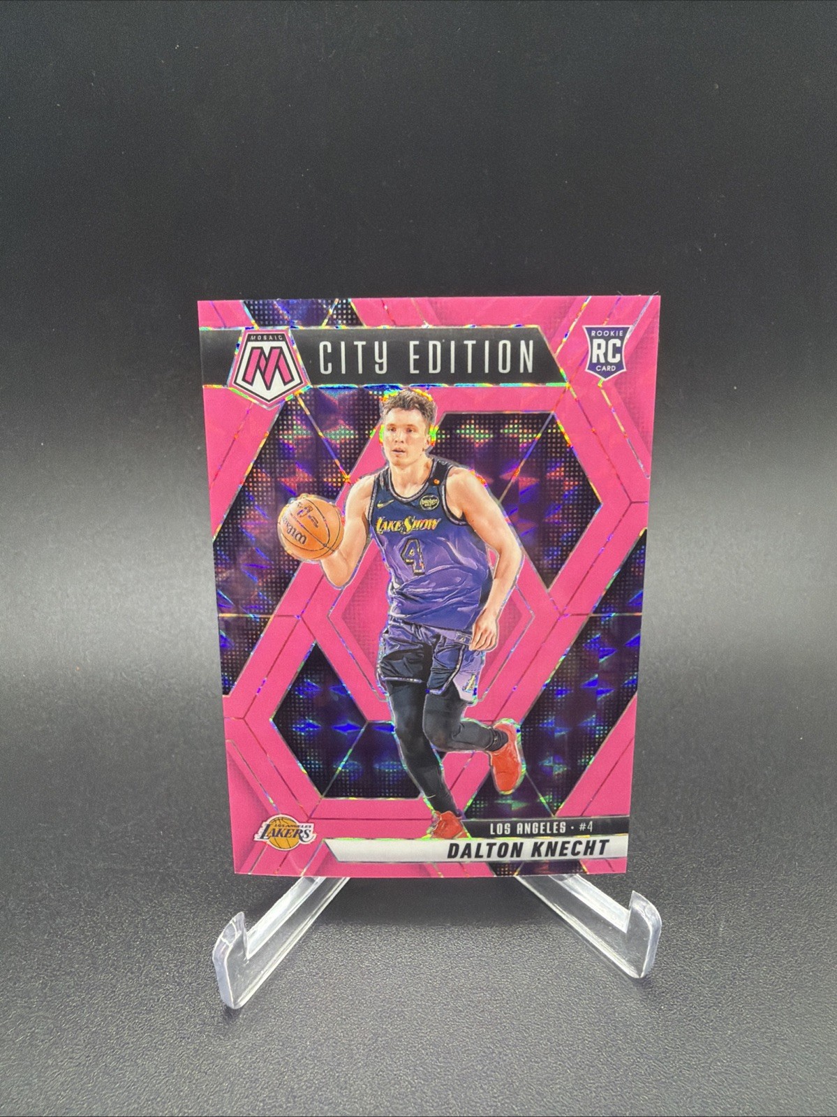 2024-25 Mosaic Dalton Knecht RC #271 City Edition Pink Fluorescent /10 SSP
