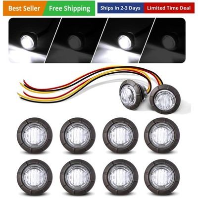10 Pcs 3/4'' Strobe+Marker Dual Function Mini Round White 3LED Lights 3 Wire F...