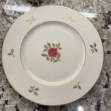 Lenox Rhodora salad plate(s) vintage bone china simple pink solitary rose