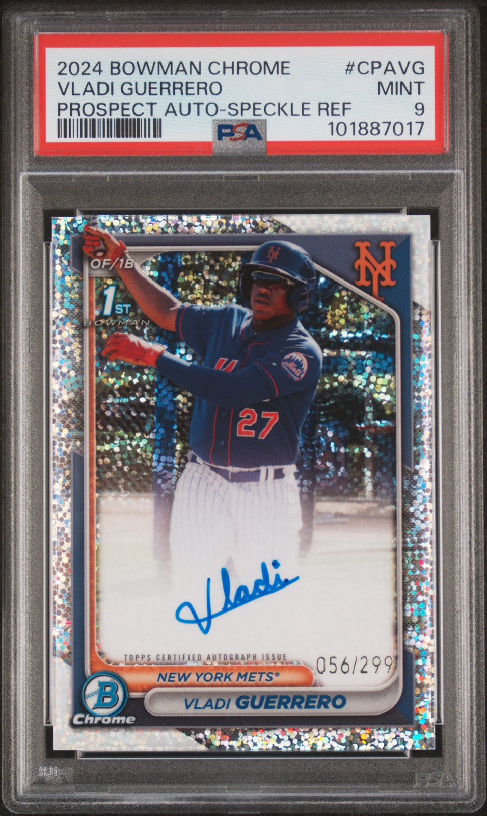 2024 Bowman Chrome Vladi Guerrero Speckle Refractor Auto/299 PSA 9