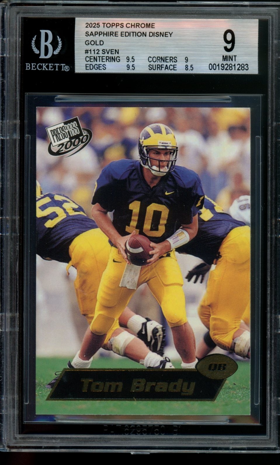 2000 Press Pass, Gold Zone, #37 Tom Brady Rookie BGS 9
