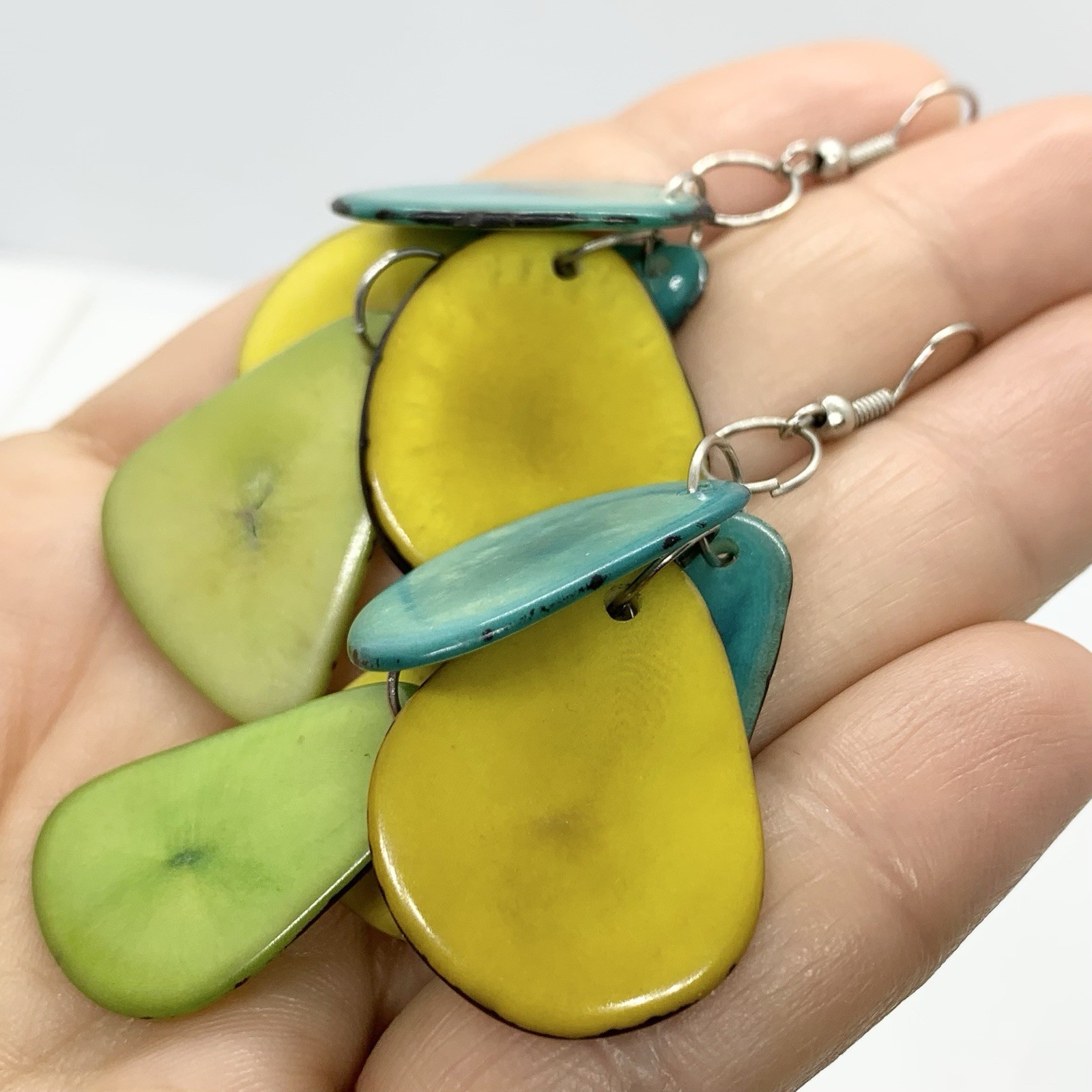 Vtg Organic Slice Waterfall Dangle Statement Mult… - image 5