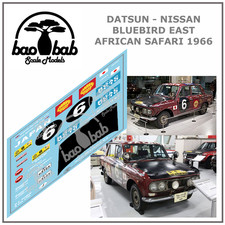 Calcas 1/43 Datsun Nissan Bluebird 410 East African Safari Rally 1966 Decals