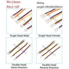 5/10Pcs Micro JST PH 2.0mm Male/Female Plug Connector With Wire 100/200/300mm Ca