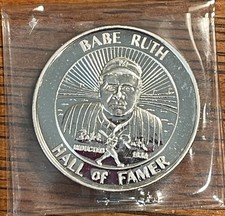 Babe Ruth Hall of Famer 1 oz .999 Silver Round - Item#75.d.1 85.00 per troy oz