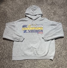 Minnesota Vikings 2009 NFC North Division Champions Gray Hoodie  Playoffs