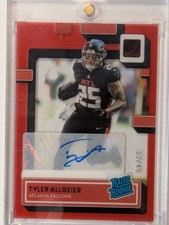 2022 Clearly Donruss #97 Tyler Allgeier Rated Rookie Autographs Red #/49