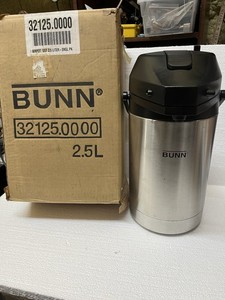 BUNN Airpot Lever Action Coffee Dispenser Pot Commercial Stainless Steel 2.5L