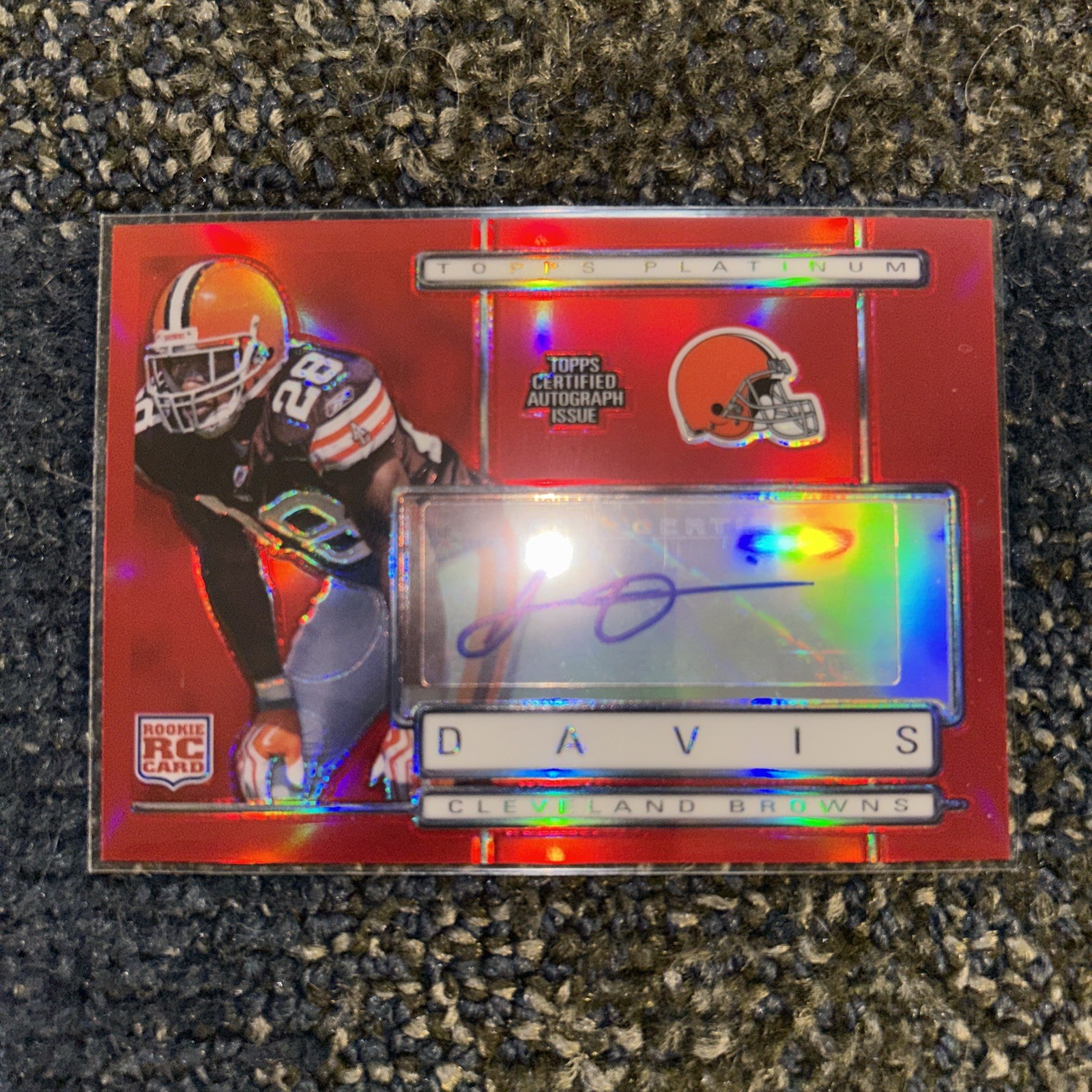 James Davis Topps Platinum #163 Red Refractor